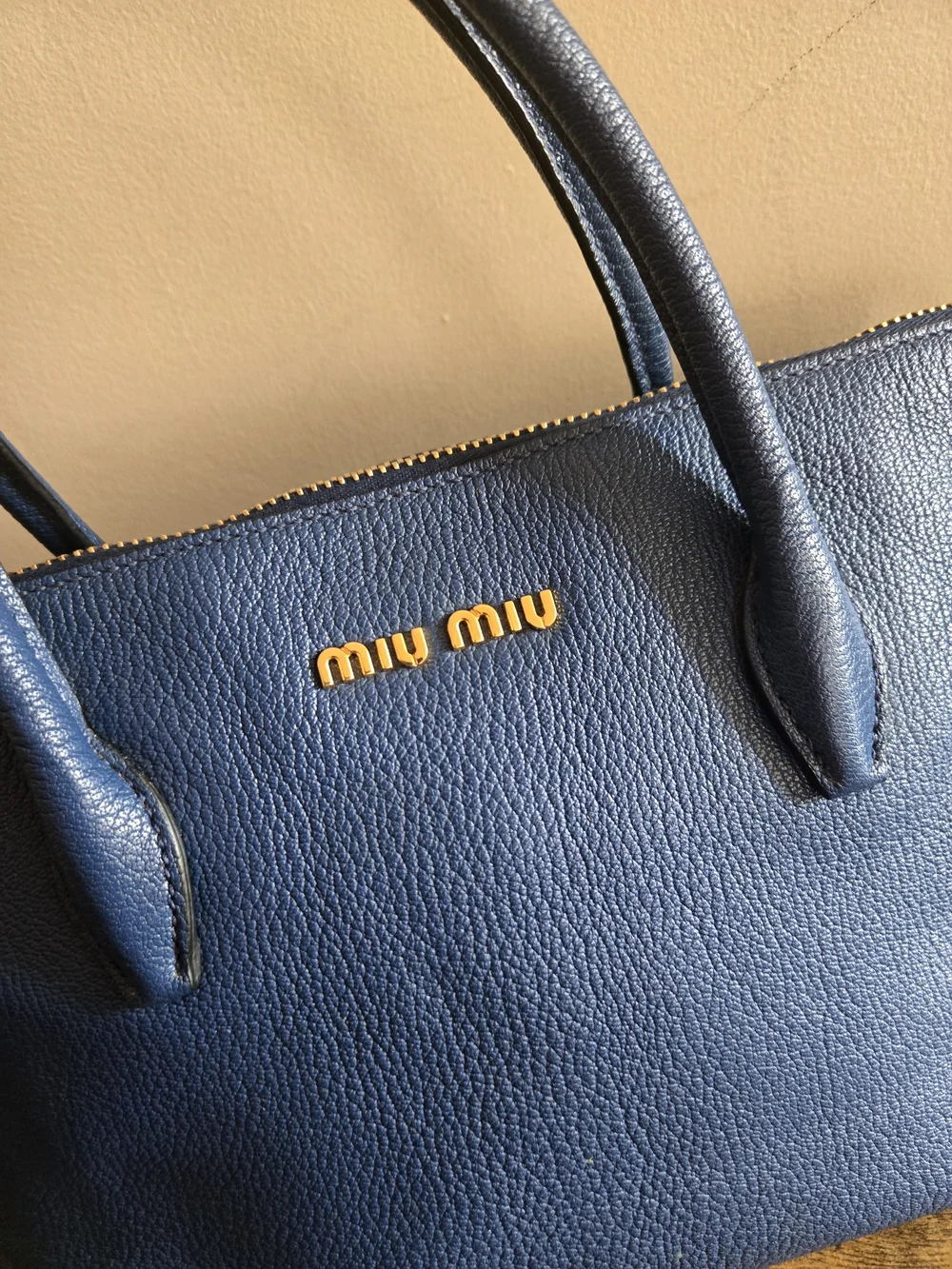 Miu Miu Navy Leather Top-Handle Satchel